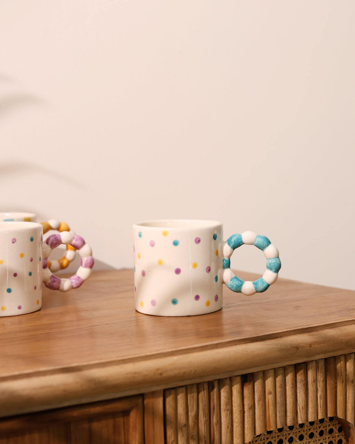 Candy Floss Mug- Polka(Blue)