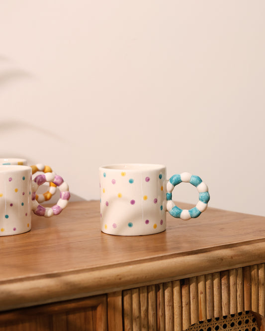 Candy Floss Mug- Polka(Blue)