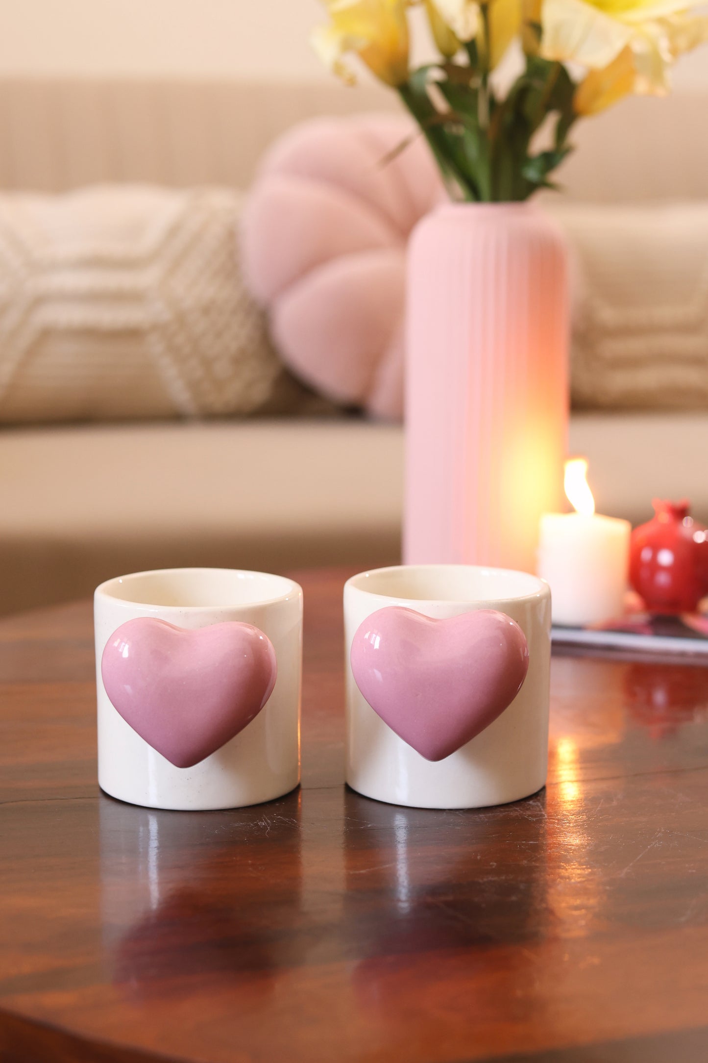 Heartbeat Coffee Mug- Pink