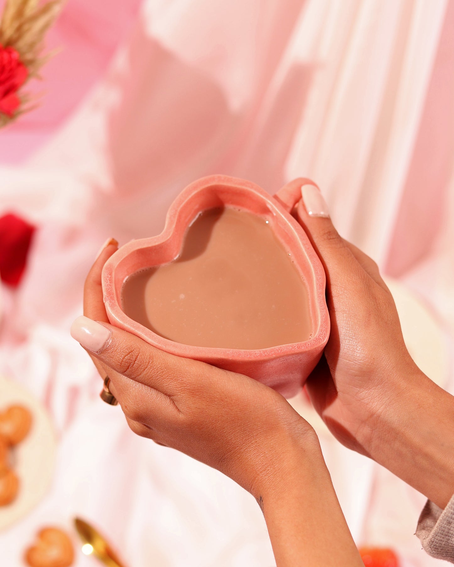 Pink Heart Shaped Mug