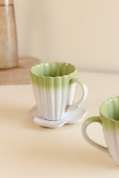Green-White Coffee Mugs