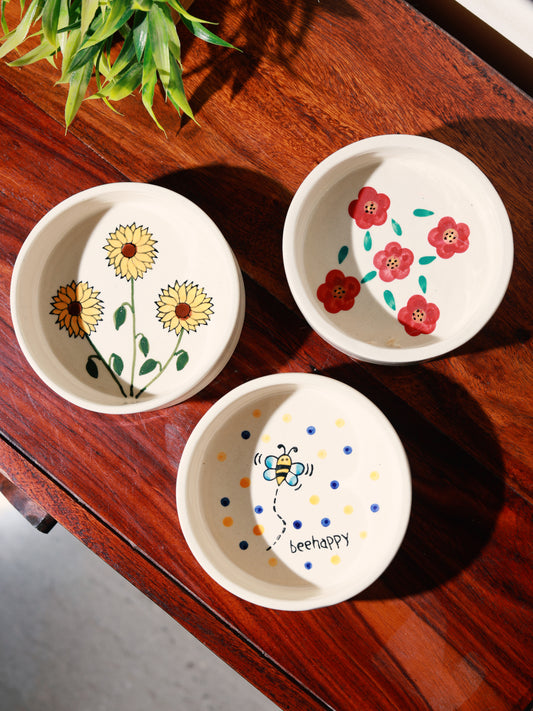 Set 3 Handpainted Breakfast Bowls