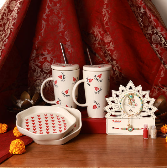 Red Love Rakhi Hamper