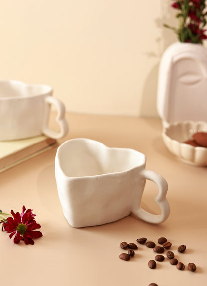 White Heart Shaped Mug