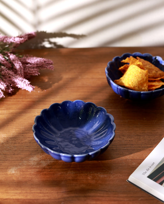 Blue Flower Dessert Bowl