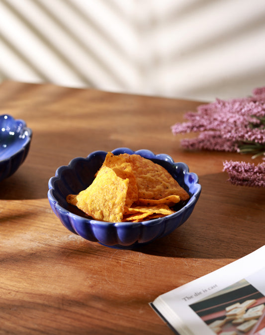 Blue Flower Dessert Bowl