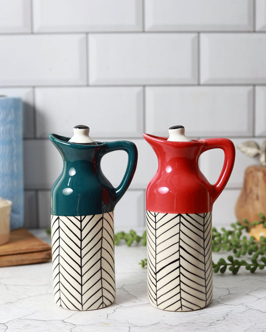 Hand Painted Oil Dispenser Bottle-Combo