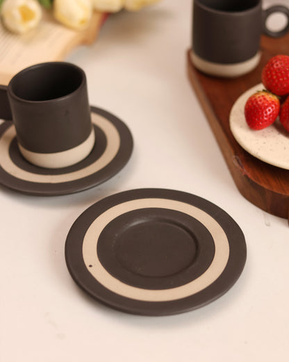 Classic Black Espresso Cup and Saucer Set