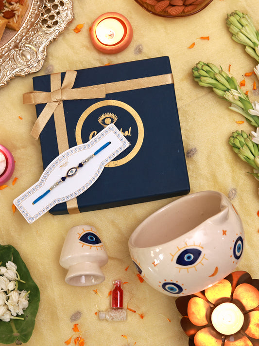 Evil Eye Matcha Rakhi Hamper