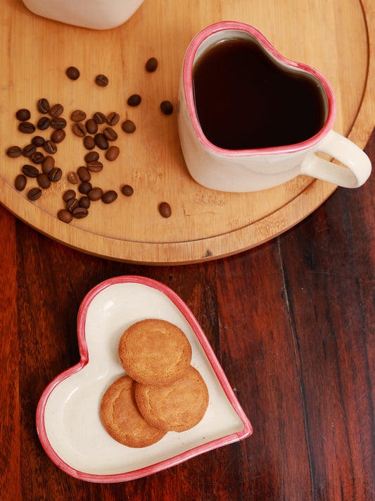 Pinteresty Heart Shaped Mug & Plate Combo