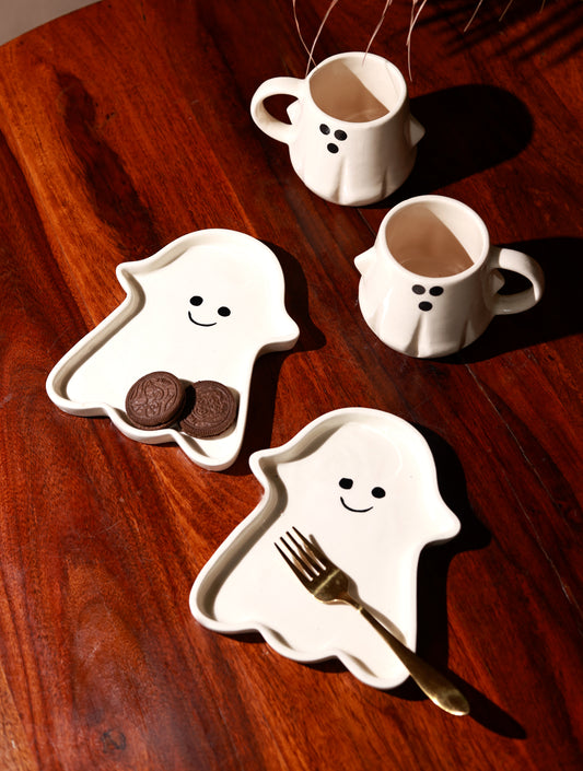 Ghost Mug & Dessert Plate Combo