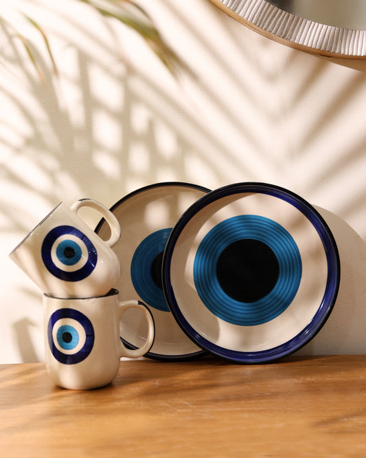 Evil Eye Mug and Platter Combo(Pack of 4)