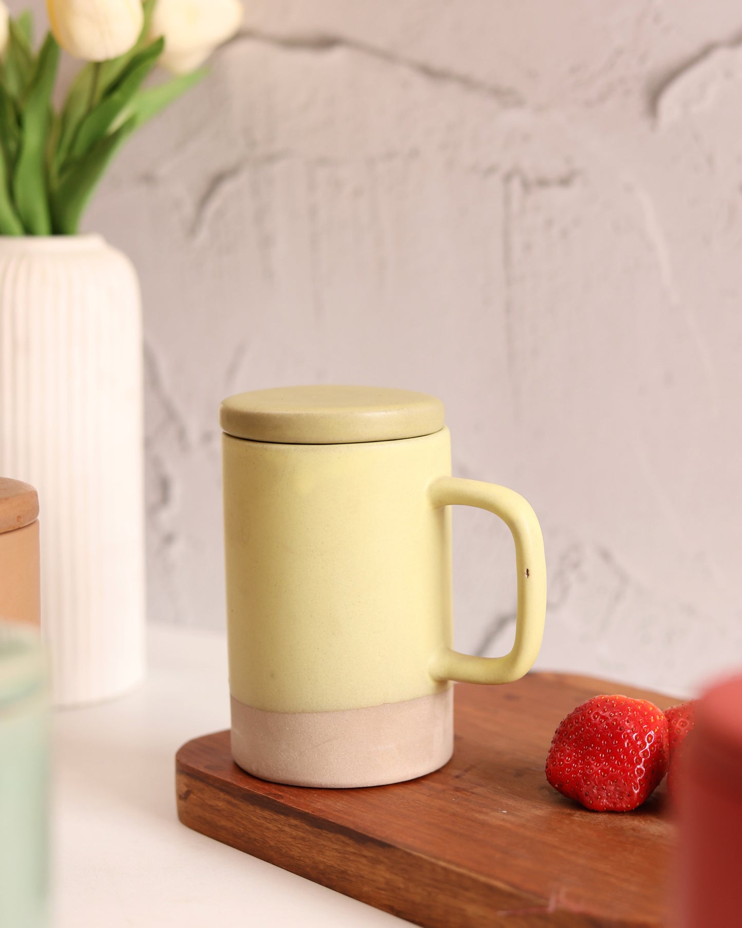 Lemon Zest Coffee Mug with Lid