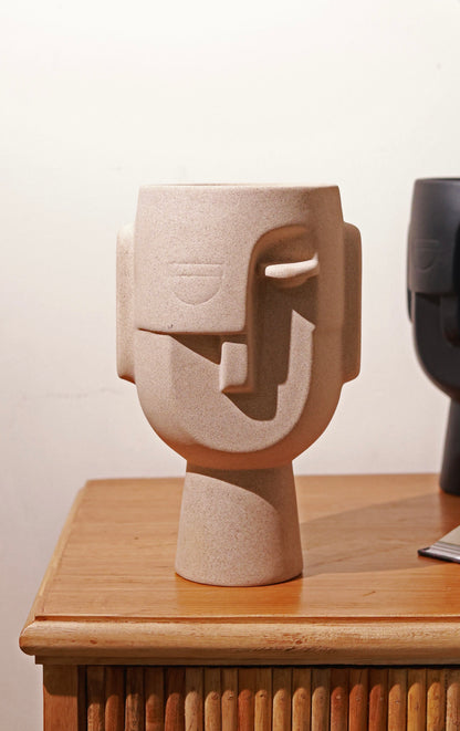 Abstract Face Vase 2.0 (Beige)