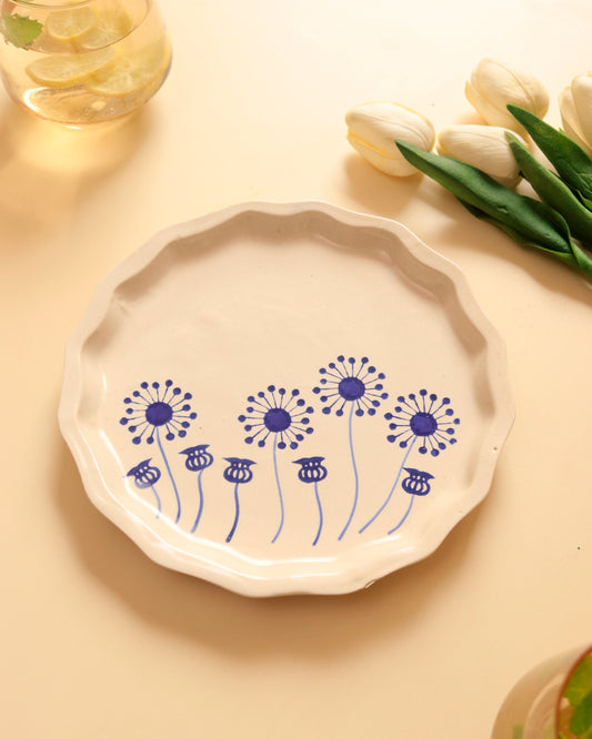 Hand Painted Snack Plate- Dandelion