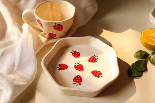 Strawberry Cup & Plate Combo