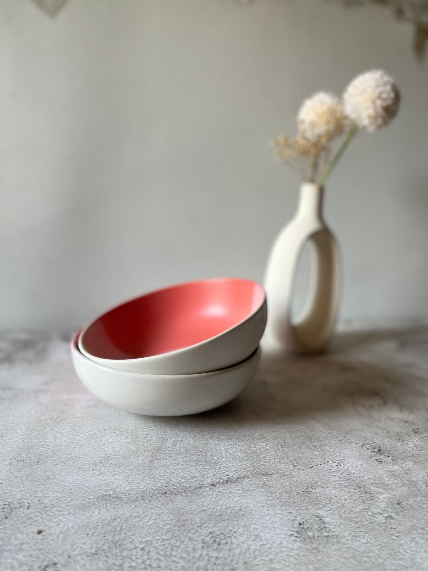 Tricolour Pink Pasta Bowl