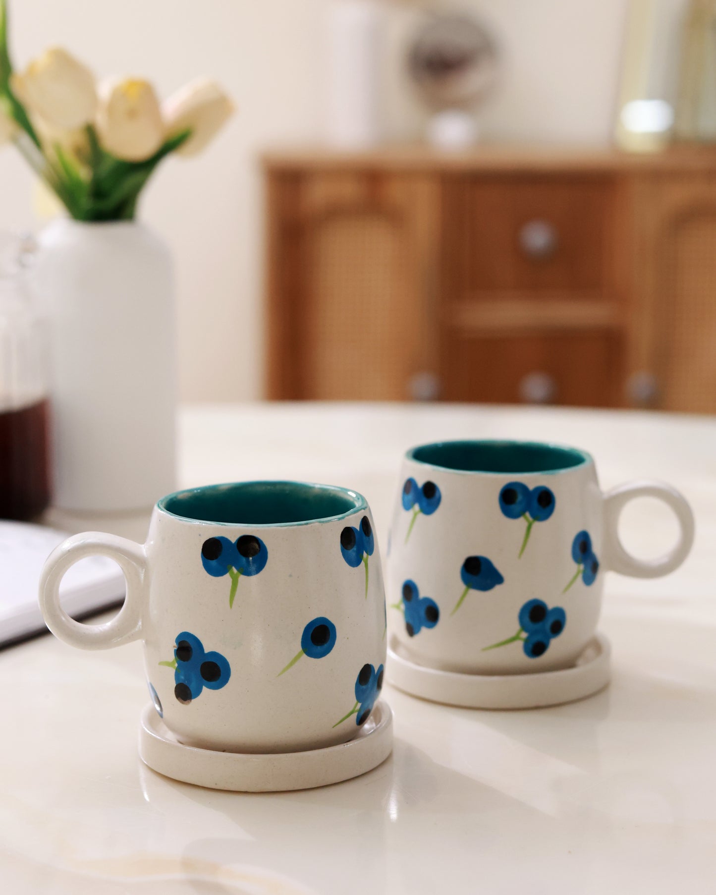 Blueberry cup & Saucer Set