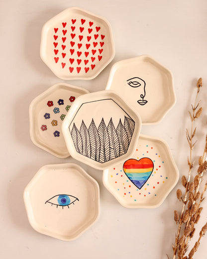 Set of 6 Handpainted Plates (For the price of 5)