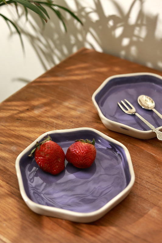Solid Purple Dessert Plate