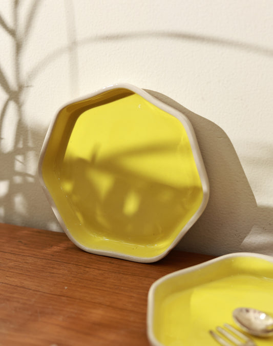 Solid Yellow Dessert Plate