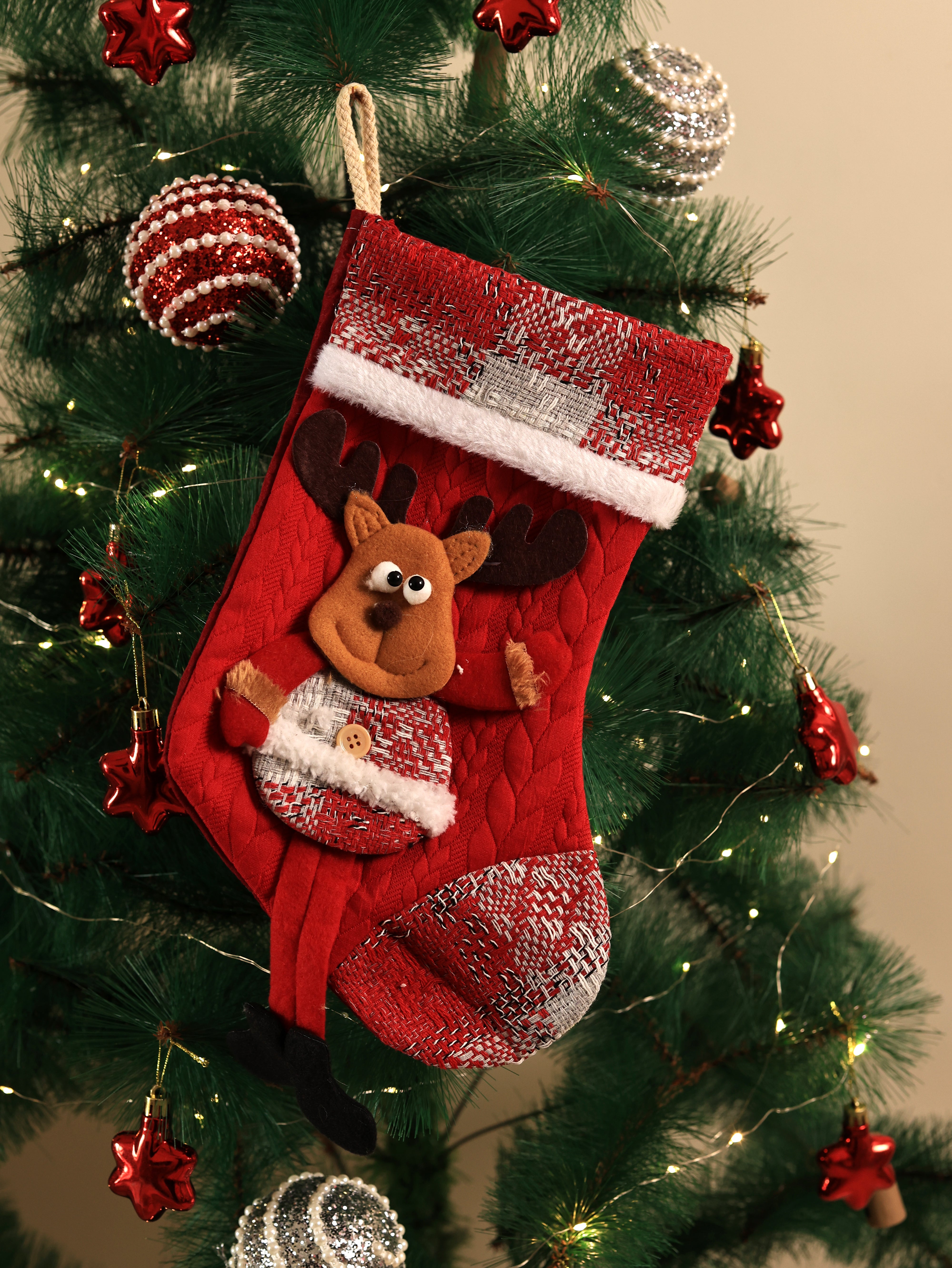 Winter Red Santa Sock – Craftribal
