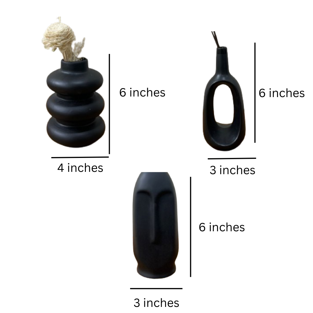 The Black Family Vase Combo (Set of 3)