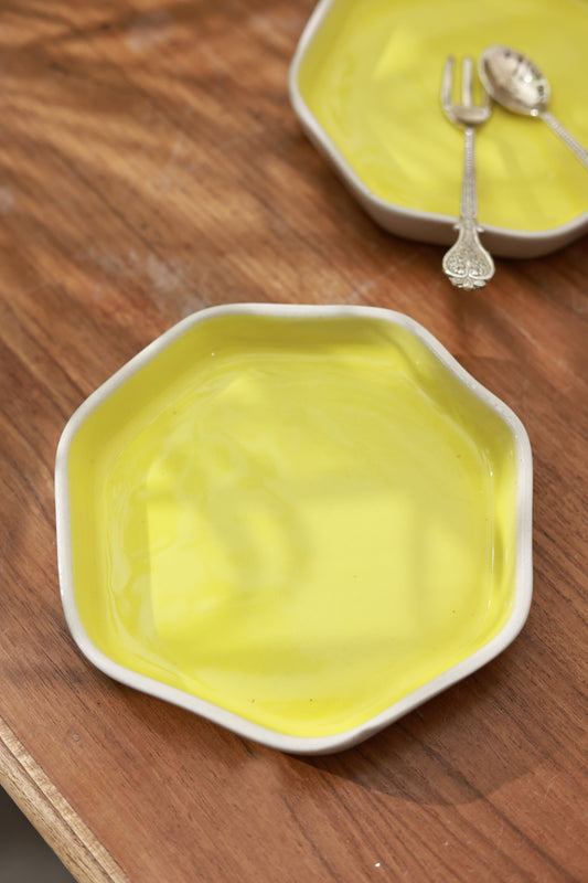 Solid Yellow Dessert Plate