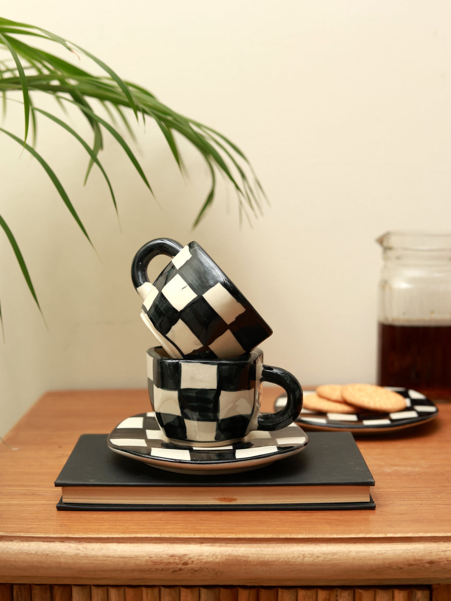 Black Checkmate Cup & Saucer Set