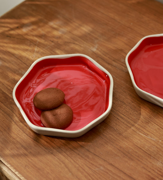 Solid Red Dessert Plate