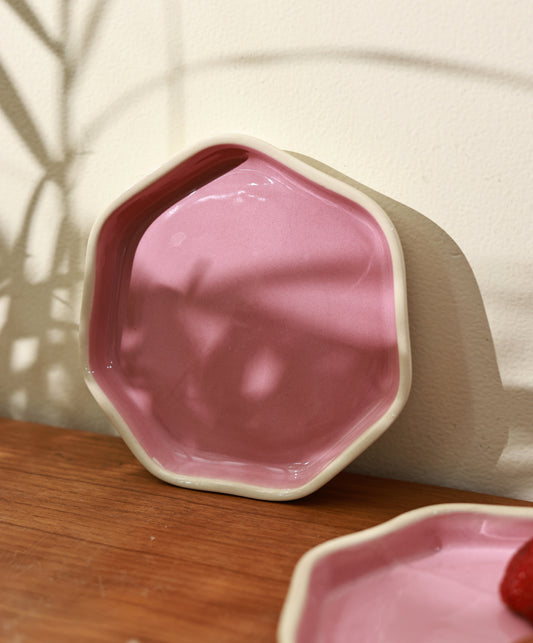 Solid Pink Dessert Plate