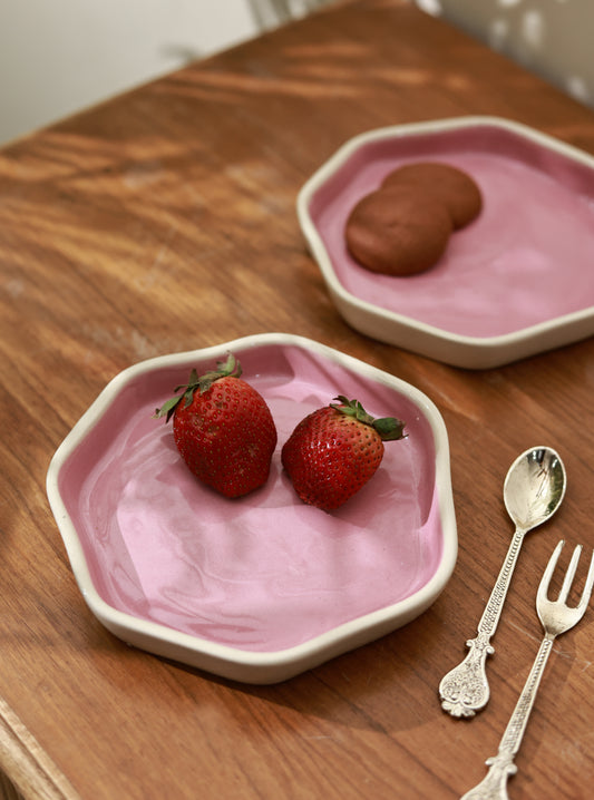 Solid Pink Dessert Plate