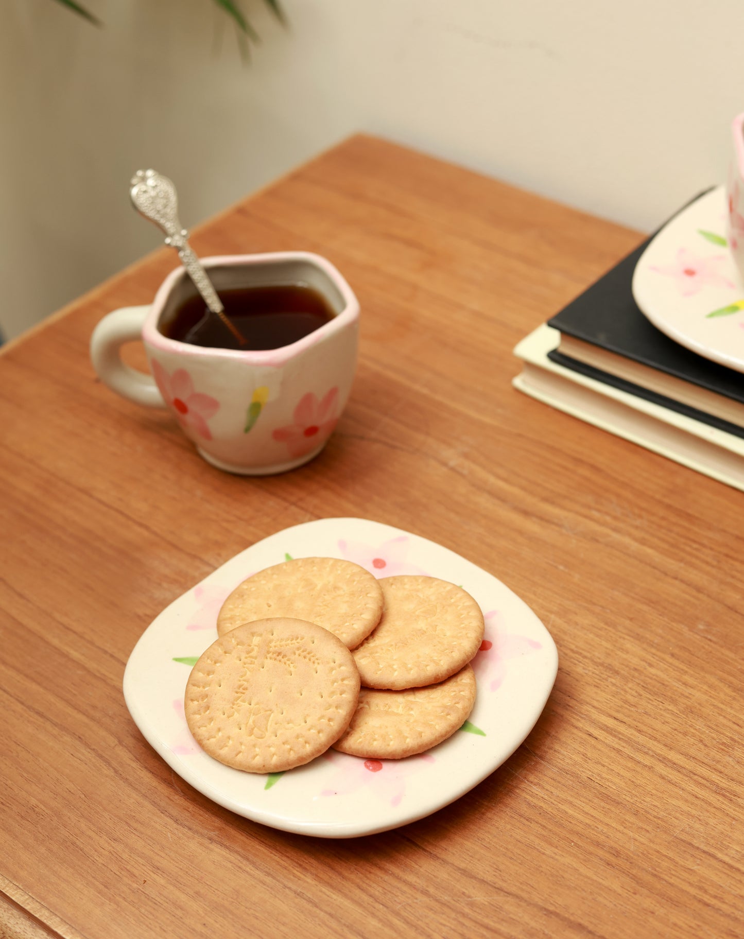 White Pink Flower Cup & Saucer Set