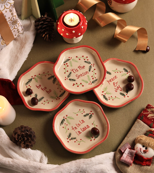Festive Four Dessert Plate Collection (Pack of 4)