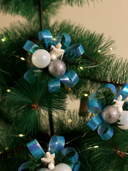 Icy Blue Bauble Cluster Ornament (Pack of 3)