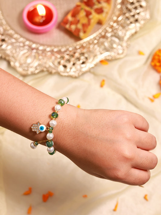 Evil Eye Charm Bracelet (Green)