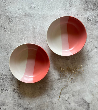 Tricolour Pink Pasta Bowl