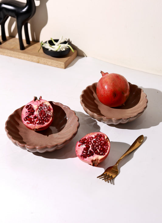 Beige Flower Snack Bowl