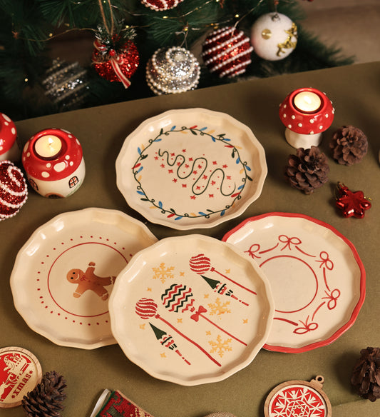 Festive Feast Snack Plate Collection (Set of 4)
