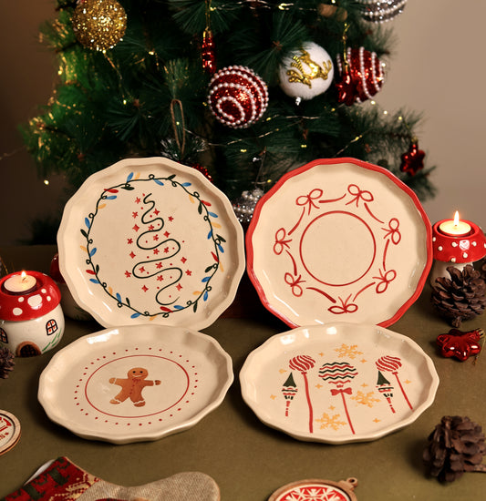 Festive Feast Snack Plate Collection (Set of 4)