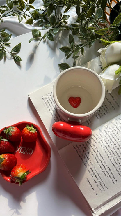 Heartbeat Coffee Mug & XOXO Dessert Plate Combo
