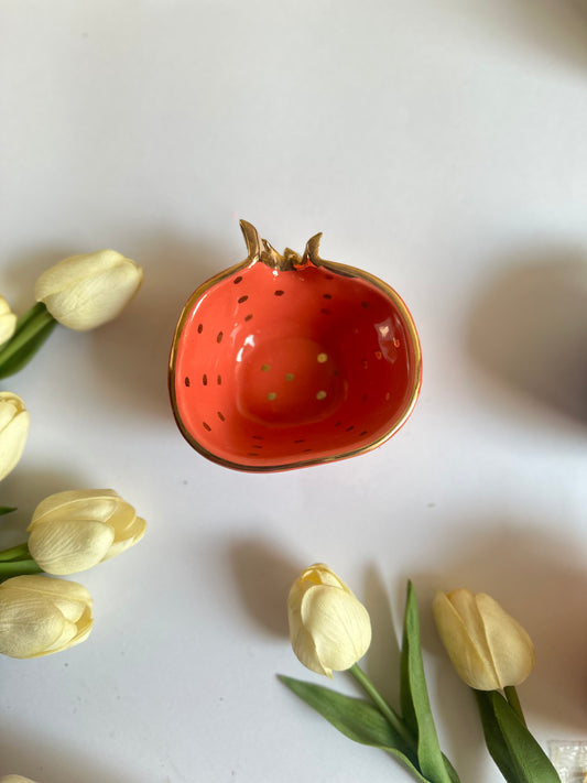 Pomegranate Dessert Bowl- Red