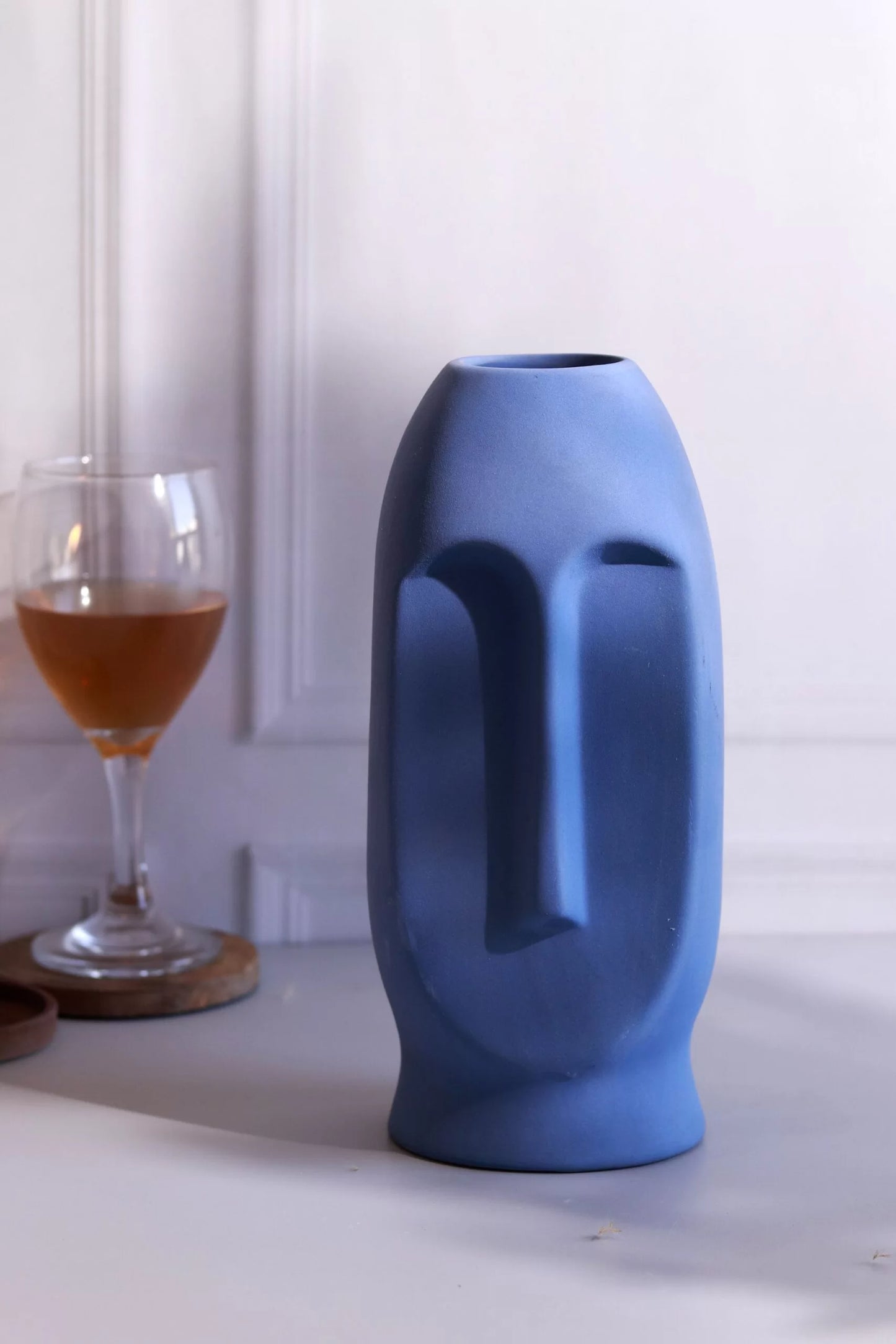 Abstract Face Vase (Blue)
