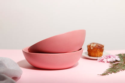 Solid Pink Pasta Bowl