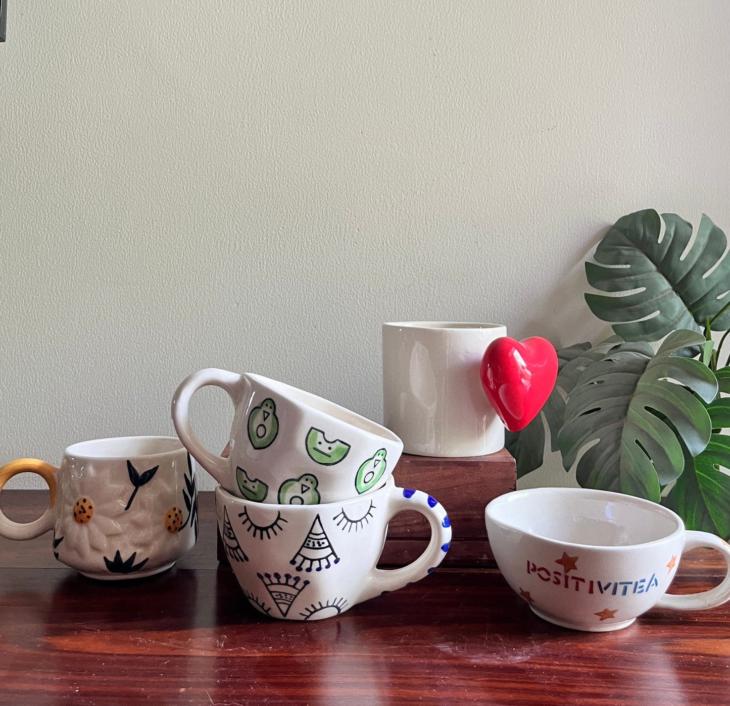 Set of 5 Mismatched Mugs