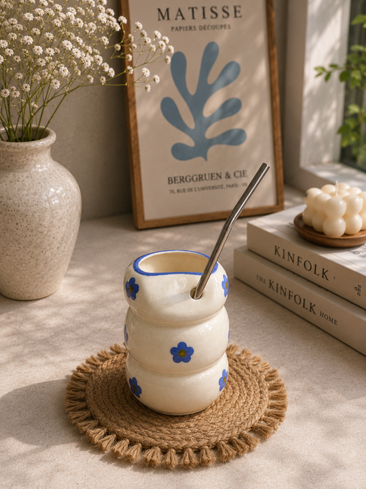 Blue Flower Sipper