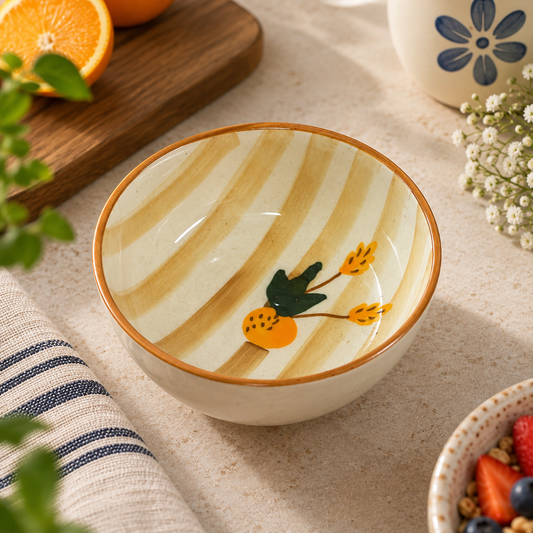 Brown Stripes Cereal Bowl