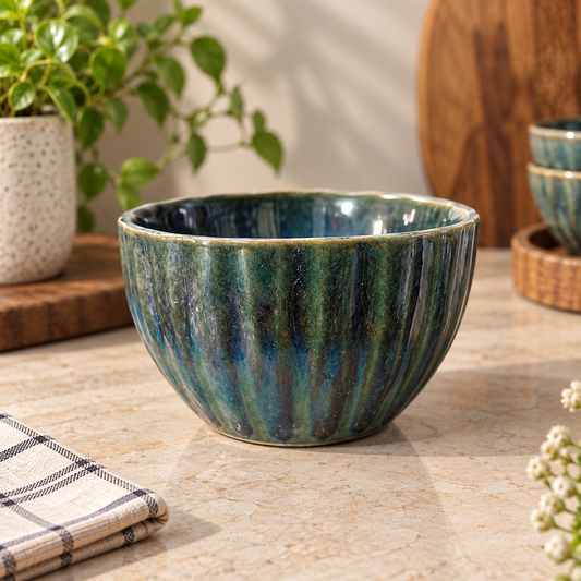 Ribbed Ceramic Bowl