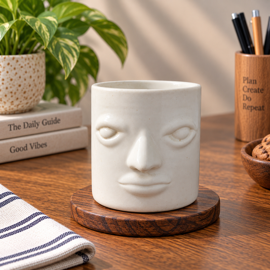 White Face Mug