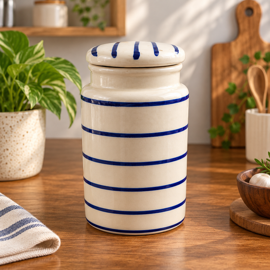 Blue Heritage Jar with Lid (Big)